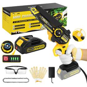Toolife Toolife-77w-chainsaw-1 Mini Chainsaw Cordless 6 Inch Handheld Electric Portable Chain Saw 21v Recharge