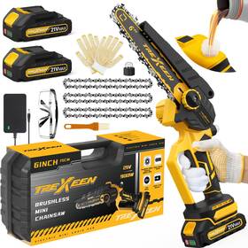 Trexeen Te3-yellow Mini Chainsaw 6-inch Electric Upgraded 900w Brushless - Yellow