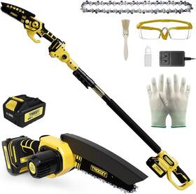 Troozy Ch93ye2 Cordless Pole Saw And Mini Chainsaw 2-in-1 6-inch Brushless Electric Tree Trimmer