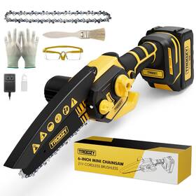 Troozy Cs63ye3 6inch Mini Chainsaw Cordless With 21v 3.0ah Battery Powered Brushl