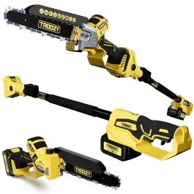 P984ye1v2 Troozy 2-in-1 Cordless Pole Saw And 8-inch Chainsaw Brushless Motor With 4.0ah Batter