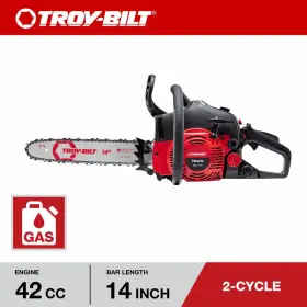 Troy-bilt 313036492481 14 Inch 42cc 2-cycle Lightweight Gas Powered Chainsaw With Automatic Chain Oiler