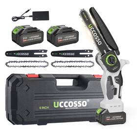 Uccosso Uss1 Mini Chainsaw - Cordless Electric 6-inch Handheld Brushless Chain Saw With 2