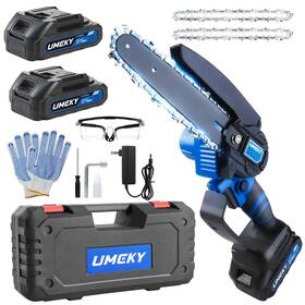 Umeky Ch0601-b Mini Chainsaw Cordless 6 Inch Battery Powered Handheld - Blue