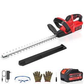 Untimaty 092733235477 Cordless Hedge Trimmer 21v 22-inch Double-sided Dual-action Carbon