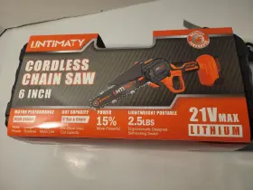 Untimaty 195925782114 S210202setus-mcp-wlh 6 Mini Chainsaw With 2 Batteries Chains 6-inch