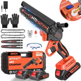 Untimaty 717097810015 6-inch Mini Chainsaw Cordless Handheld 650w Pure Copper Motor 2 X
