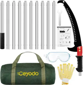 Ph-xzj14 Urbanvista 15ft Manual Pole Saw Tree Trimmer Long Handle Pruner Set With Storage Bag