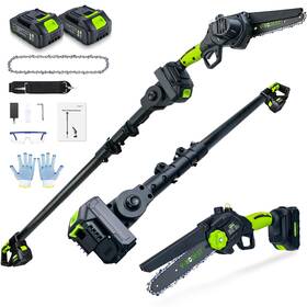 V-modest 786661668086 V-modest 2-in-1 Cordless Pole Saw 6 Inch Brushless Chainsaws Mini Handh
