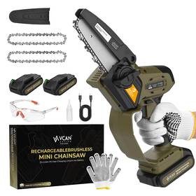 Vcan Active Dc61008 Mini Chainsaw Cordless 21v 5 Inch Portable Handheld Small Cha