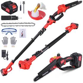 Velotrex Sy6008 2-in-1 Cordless Pole Saw And Mini Chainsaw 8 Inch Electric Saws For Tre