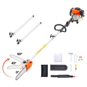 Vevor 197988149330 Gas Powered Pole Saw Tree Trimmer Rotatable Head 43cc 2-stroke 10 Inch Cutting