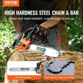Vevor 197988226758 52cc 18 Inch Gasoline Chainsaw Gas Powered Wood Cutting Engine Chain Saw