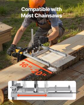 Vevor 197988350408 Portable Chainsaw Mill Fit 16-20 In Guide Bar Chain Saw Cross Cutting