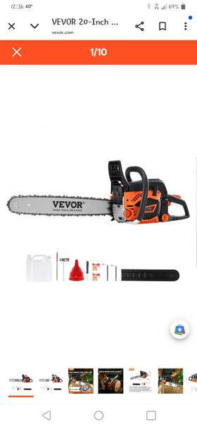 Vevor Cn58g Gas Chainsaw 20 Inch 58cc