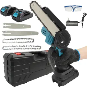 Vipsafe 602697528746 6 And 8 Mini Chainsaw Cordless With 2 Batteries Chain
