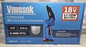 Vniissok Brushless Y003 6 Inch Chainsaw Pruning Shears Cordless With Two 18v Battery