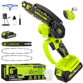 1000w Votlemi 789563655802 Mini Chainsaw Cordless 6 Inch Electric With 2000mah Battery