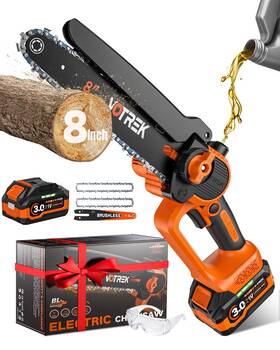Votrek Vt--cs-ec800-1b-100us 8-inch Mini Chainsaw Cordless 3.0ah Battery Powered Electric Chain Saw Ha