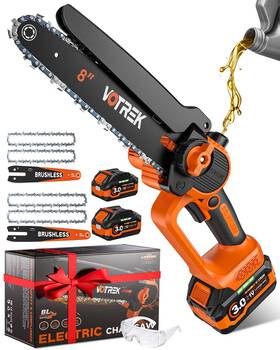 Votrek Vt--cs-ec800-46in-4c-100us 2-in-1 8 Inch And 6 Chainsaw Cordless With 2x3.0ah Batteries - Powerful Brushles