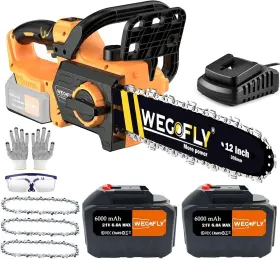 Weg789 Wegofly 852157002747 12-inch Electric Chainsaw Kit Cordless Tool-free Chain Tension -