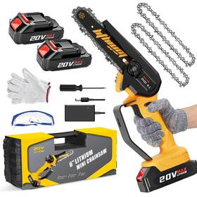 Wemars 67e2939969c16d994e4355be Mini Chainsaw 6 Inch With 2 Battery Powered Electric Chain Saws Cordless