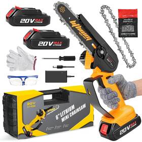 Wemars 810147647439 Mini Chainsaw Cordless 6-inch Electric Chain Saws Handheld Portable