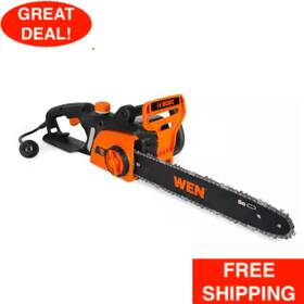 Wen 336625056 14 Inch Corded 10-amp Electric Chainsaw Lightweight Design Auto-oiling System