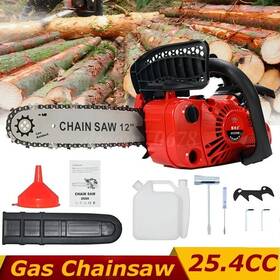 Whd 680358136141 12 Inch 2-stroke 25.4cc Portable Top Handle Gas Chainsaw Red