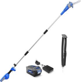 Wild Badger Power Psa40us Pole Saw Cordless 40v 8ftft Electric 2.0ah With Detachable 2ah Battery And C