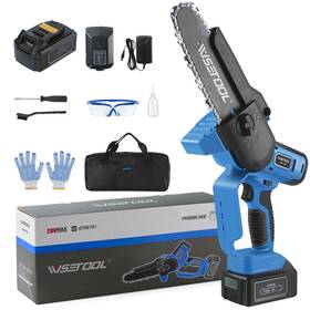 Wisetool 658848411627 Mini Chainsaw Cordless 8 Inch Electric Chain Saw With Security Lock And Auto O
