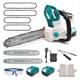 Wugeku 717701866483 12 Inch And 10 Electric Chainsaw Cordless 20v Brushless Battery Chainsaws With 2
