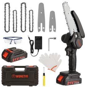 Wuketin Oyj2204 Mini Chainsaw Kit 4 Inch And 6 Cordless 21v Battery 550w Motor Tool-free Adjust