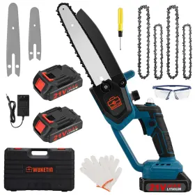 Oyj22120702l Wuketin 6 Inch And 8 Cordless Mini Chainsaw 21v Battery Auto-oil 2 Batteries 4 Chains