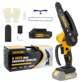 Xgold 751757408587 Devonic Mini Chainsaw 6-inch Electric Cordless Portable Handeld Chai