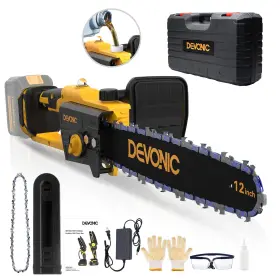 Xgold 751757408624 Devonic 12-inch Brushless Chainsaw Electric Battery Powered Mini Cha