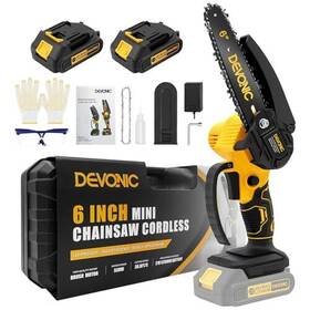 Xgolg 751757408594 Devonic Mini Chainsaw 6-inch Cordless Portable 6inch 2 Batteries