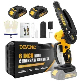 Xgolg 751757408594 Devonic Mini Chainsaw 6-inch Cordless Portable 6inch 2 Batteries