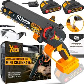 Yard Xpert Stcs-2006bl Mini Chainsaw Cordless 6 Inch - Titanium Chain Auto Oiler Small Electric Saw