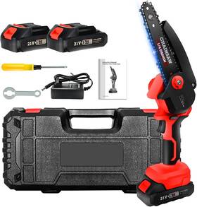 Yesright 445022139100 Mini Chainsaw Cordless Portable 6 Inch Handheld Chain Saw Lock With 2 Batteries