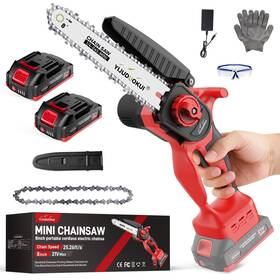 Yijuduokui Ac-9000 Mini Chainsaw Cordless 8 Inch Portable Electric With Batteries Sma