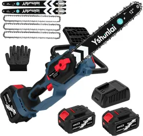 Yshunlai 704920440495 12 Inch Electric Chainsaw Cordless Brushless Battery Powered Chain Saw With 2 X