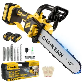 Zitrodge 797465098542 8 Inch And 10 Mini Chainsaw Cordless Battery Powered Electric 2 In 1 Br