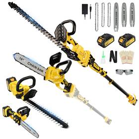 Zitrodge 797465098597 8 Inch / 10 Cordless Pole Saw 20 Hedge Trimmer Combo Great For Pruning A