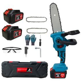 Zyaoston 757158406351 8 Inch Cordless Electric Chain Saw 800w Brushless Motor With 2 Batteries 21