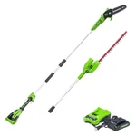 Cordless Polesaw 24V 8 Hedge Trimmer Combo 2.0AH Greenworks Great Pruning Shrubs New. Price: $259.99.