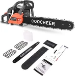 Coocheer Gas Powered Chainsaws, 62CC 20-INCH W/2 CHAINS,3.5HP 2-STROKE New. Price: $129.99.