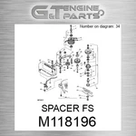 M118196 Spacer Fs Fits John Deere (surplus Open Box) New. Price: $30.14.