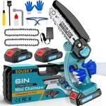 6 Inch Mini Chainsaw Cordless, 24V 2000MAH Rechargeable Battery, Auto-oil, Light New. Price: $59.89.