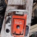 Stihl 050 Av Gas Chainsaw W/ Bar & Chain, Bucking Spikes, Orange/white Used. Price: $300.00.